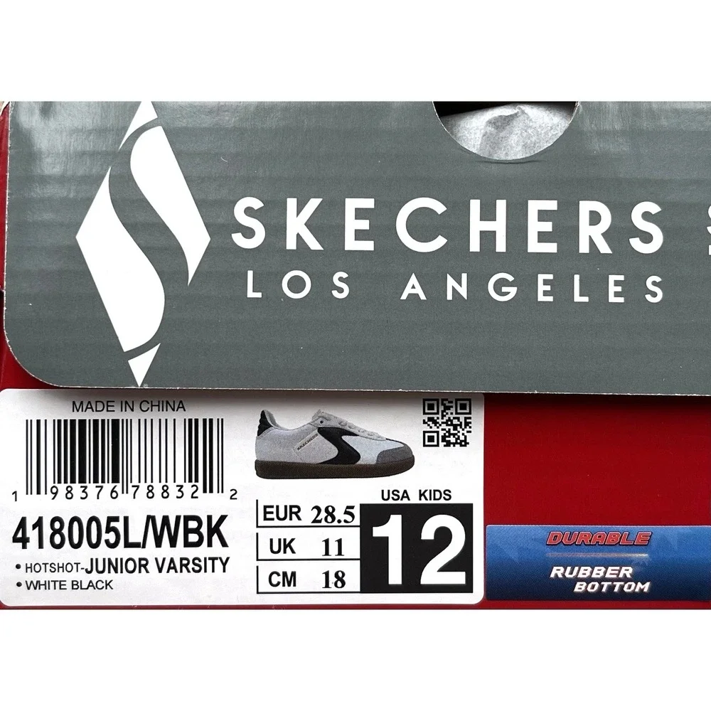 Skechers  Zinger Street Little Boys Athletic Casual Shoes 12 White Black Sneaker